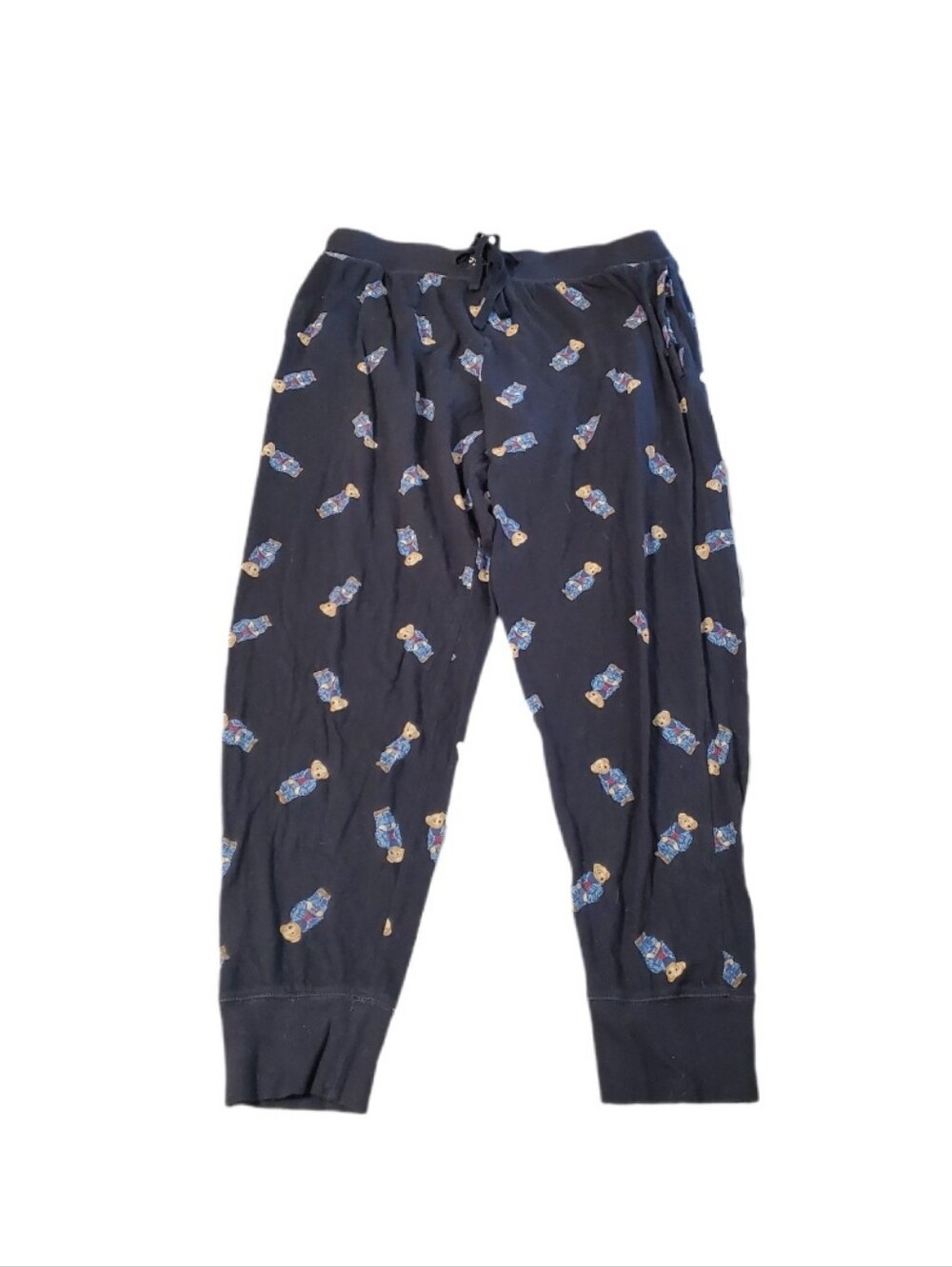 Ralph Lauren Polo Men's Black All Over Teddy Bear Sleep Pants Large